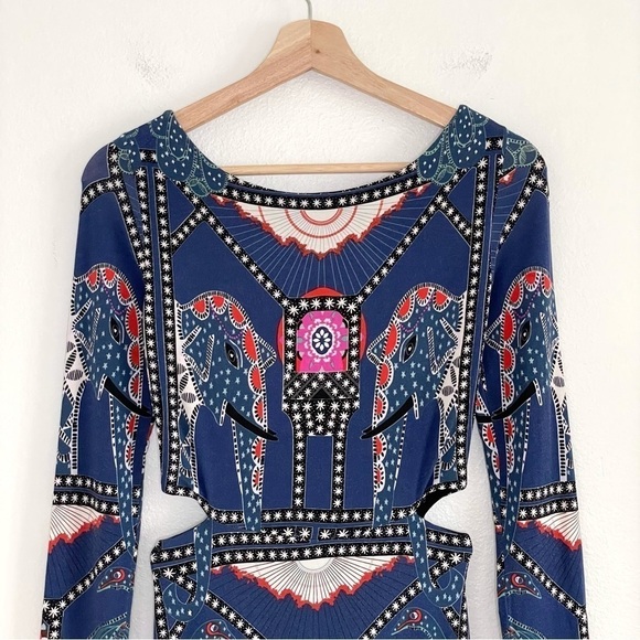 Mara Hoffman Caravan Midnight Side Cutout Long Sleeve Jersey Knit Dress Blue XS - Picture 9 of 16